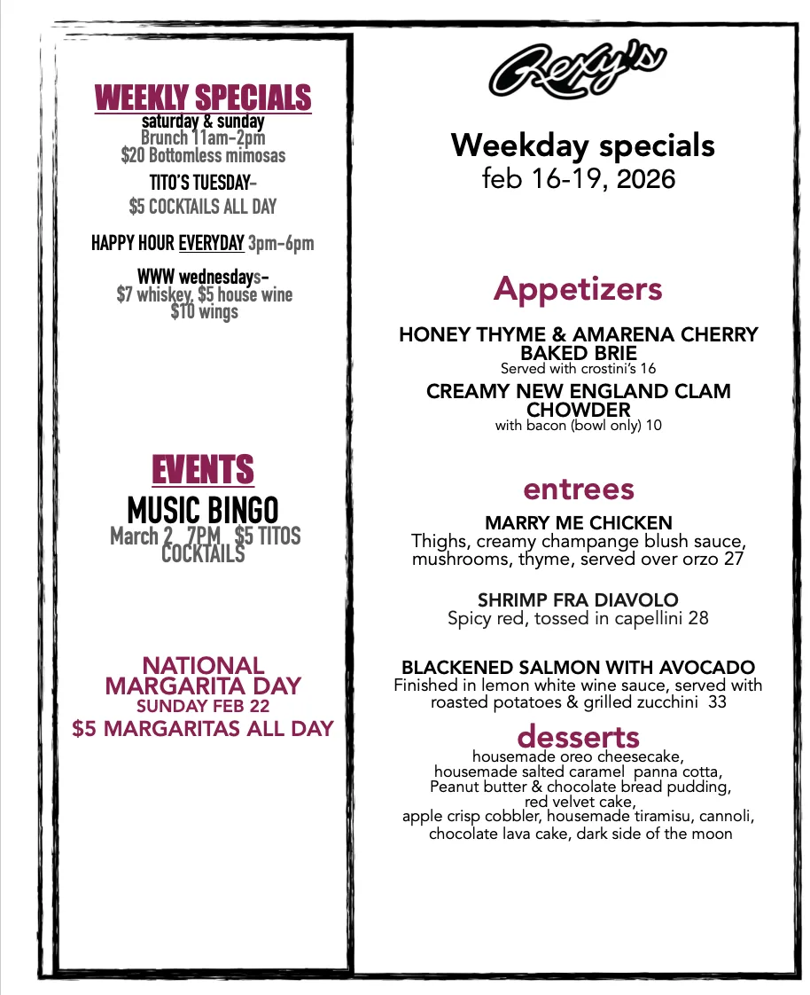 Weekday Specials